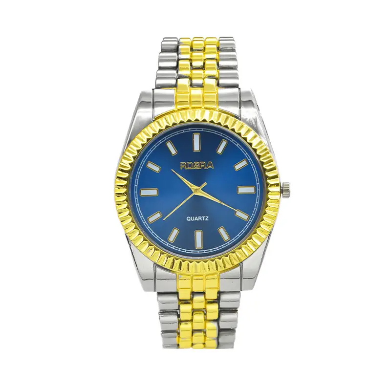 Men Women Steel Band Quartz Watch Light Blue Dial - Image 6