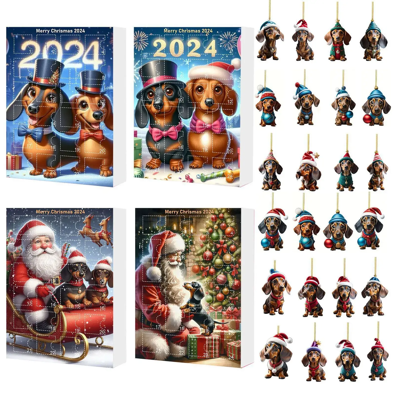2024 Christmas Countdown Dachshund Pendant Gift Box Blind Box - Image 5