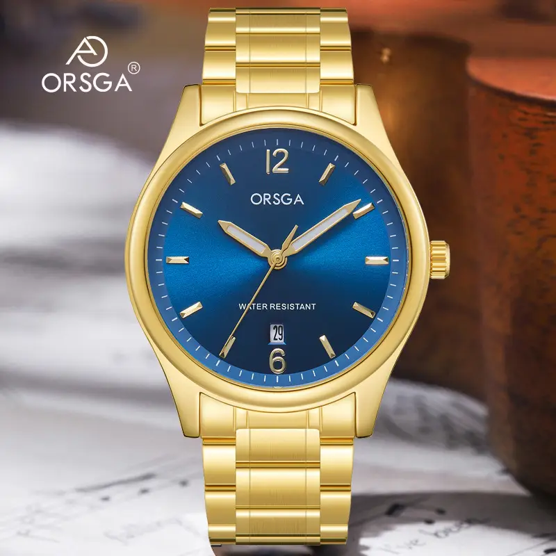 ORSGA Fashion Men's Calendar Quartz Watch Gold Silver Black - Image 17