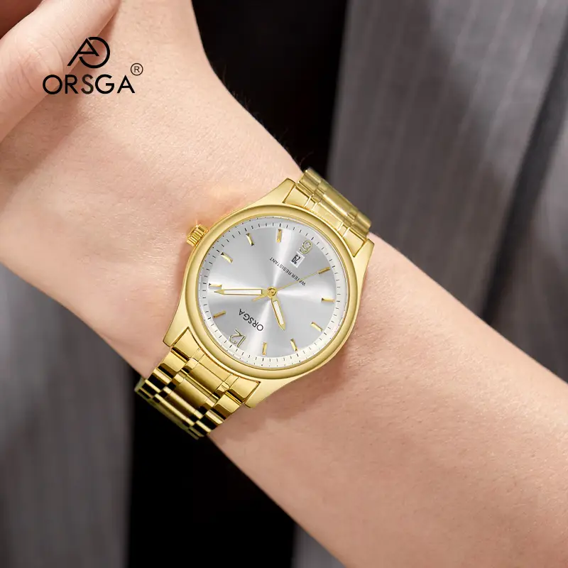 ORSGA Fashion Men's Calendar Quartz Watch Gold Silver Black - Image 19
