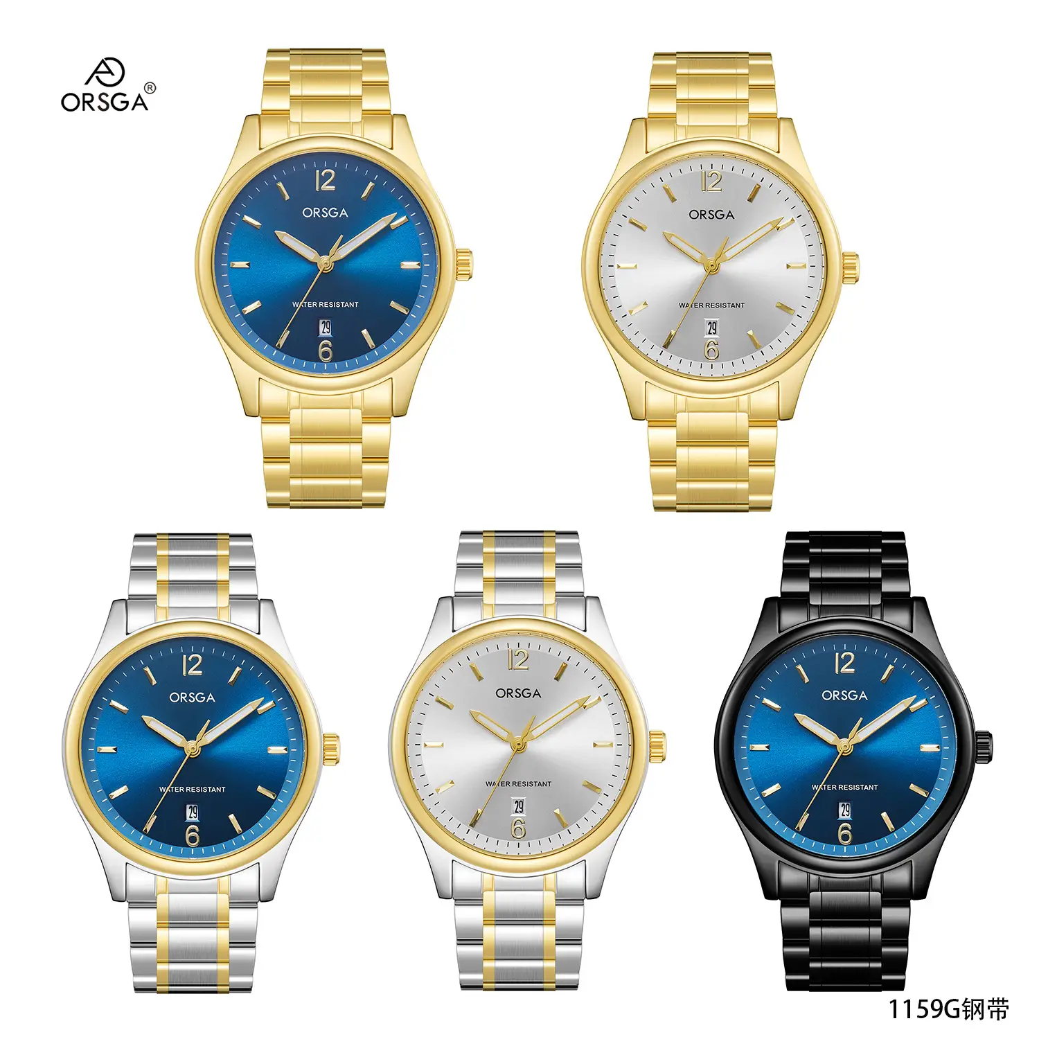 ORSGA Fashion Men's Calendar Quartz Watch Gold Silver Black - Image 20