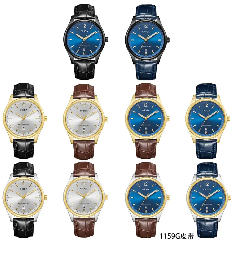 ORSGA Fashion Men's Calendar Quartz Watch Gold Silver Black — feature 14