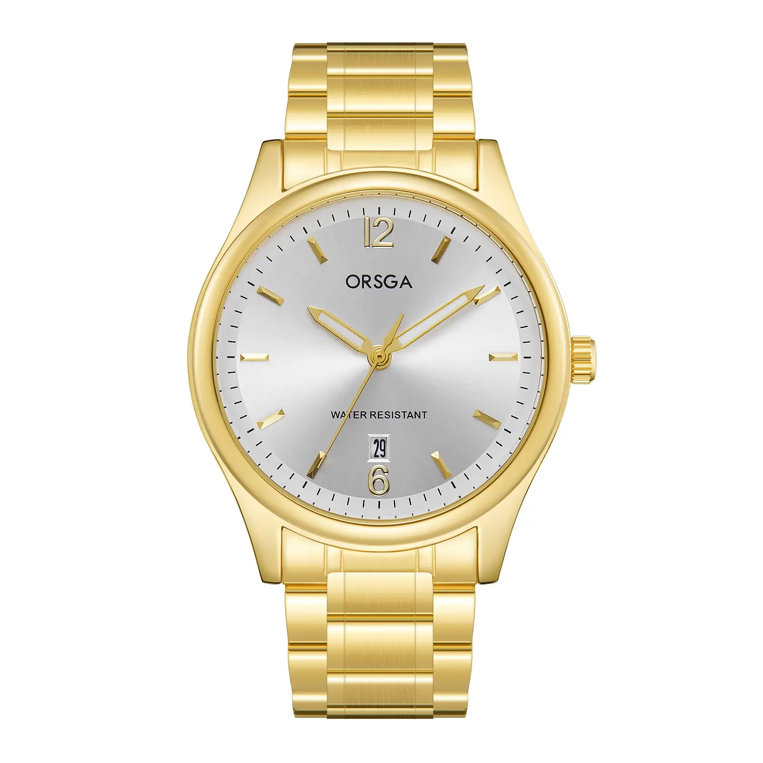 ORSGA Fashion Men's Calendar Quartz Watch Gold Silver Black - Image 2