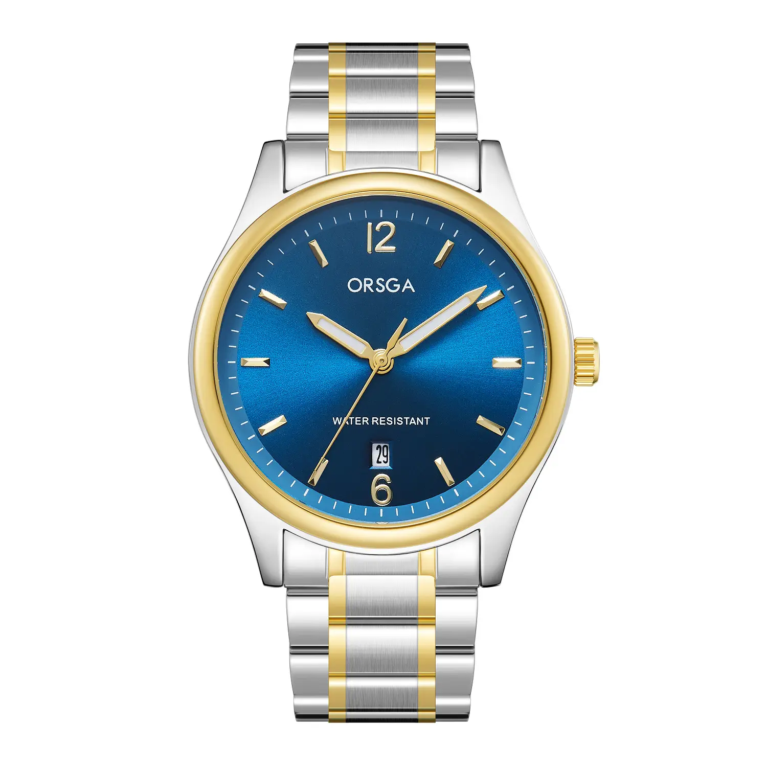 ORSGA Fashion Men's Calendar Quartz Watch Gold Silver Black - Image 3