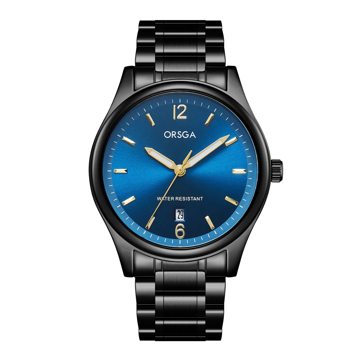 ORSGA Fashion Men's Calendar Quartz Watch Gold Silver Black - Image 5