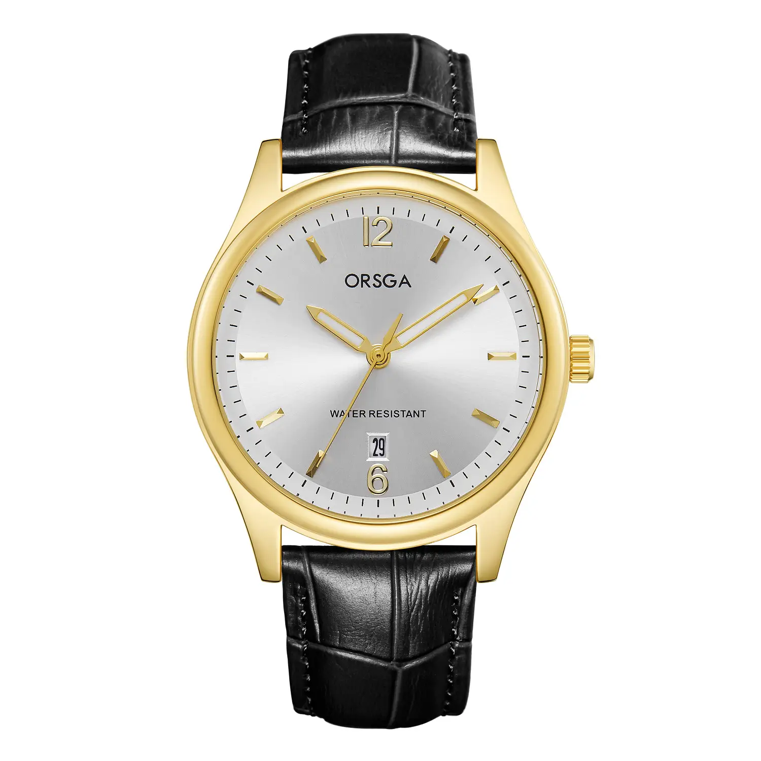 ORSGA Fashion Men's Calendar Quartz Watch Gold Silver Black - Image 8