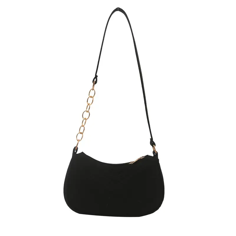 Women's Blue Felt Shoulder Bag with Pom Pom - Image 14