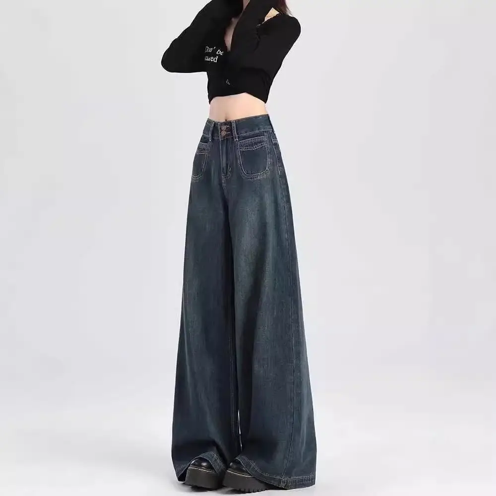 Dark Blue Wide Leg Jeans for Women 2026 - Image 3