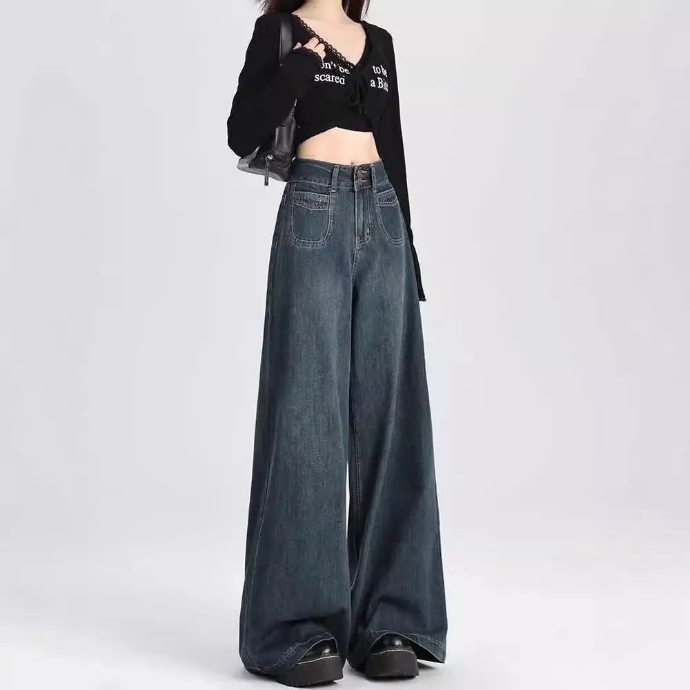 Dark Blue Wide Leg Jeans for Women 2026 - Image 4