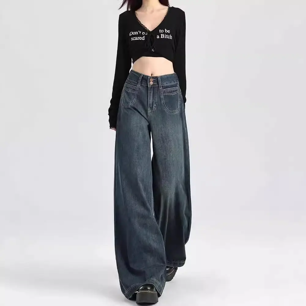 Dark Blue Wide Leg Jeans for Women 2026 - Image 5