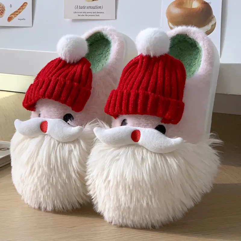 Cross-border Halloween Funny Clown Slippers Women's Winter Warm Non-slip Santa Claus Pumpkin Unicorn Cotton Slippers