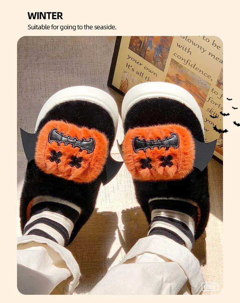 Cross-border Halloween Funny Clown Slippers Women's Winter Warm Non-slip Santa Claus Pumpkin Unicorn Cotton Slippers — feature 7