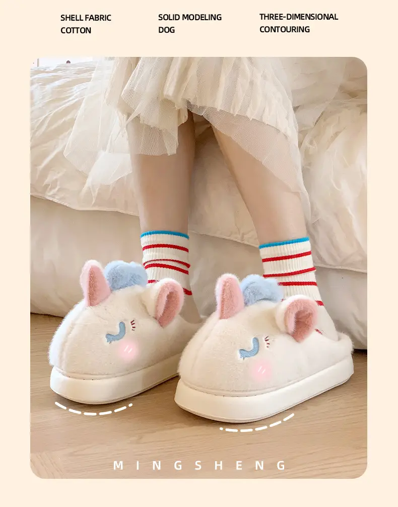Cross-border Halloween Funny Clown Slippers Women's Winter Warm Non-slip Santa Claus Pumpkin Unicorn Cotton Slippers — feature 8