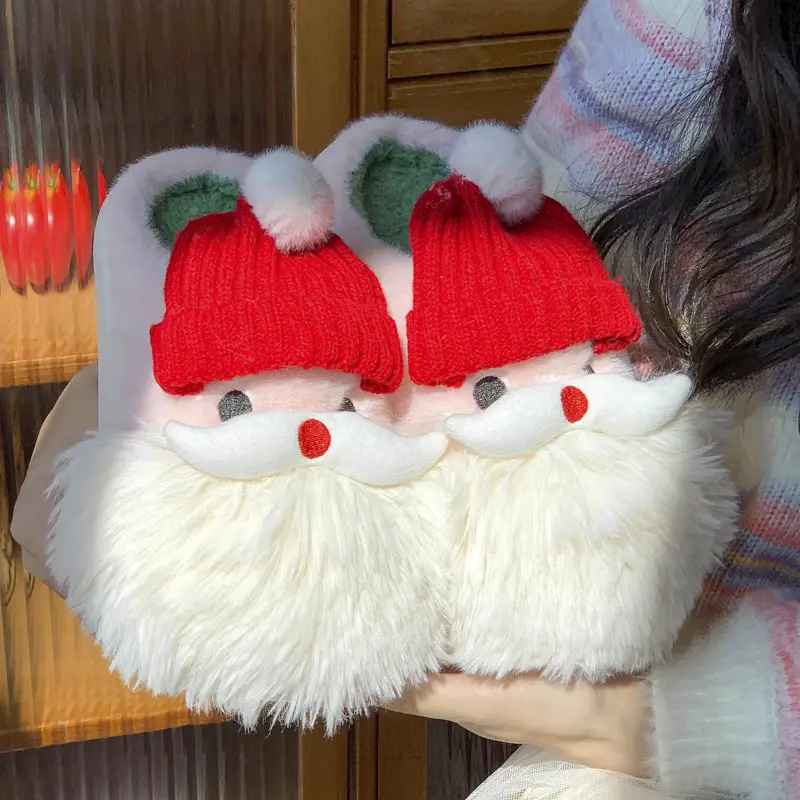 Cross-border Halloween Funny Clown Slippers Women's Winter Warm Non-slip Santa Claus Pumpkin Unicorn Cotton Slippers