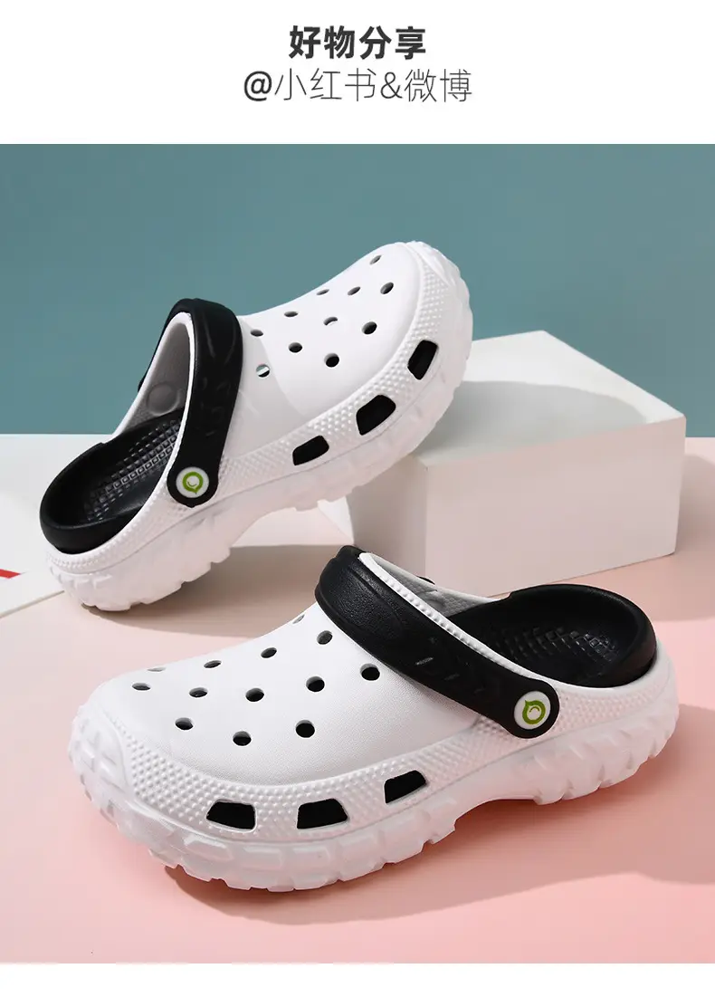 Hole Shoes Thick-soled Women's Summer Outer Wear Platform Bottom Non-slip Sandals and Slippers Beach Wear-resistant Non-stinky Foot Candy Color Slippers — feature 17