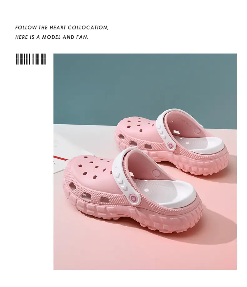 Hole Shoes Thick-soled Women's Summer Outer Wear Platform Bottom Non-slip Sandals and Slippers Beach Wear-resistant Non-stinky Foot Candy Color Slippers — feature 19
