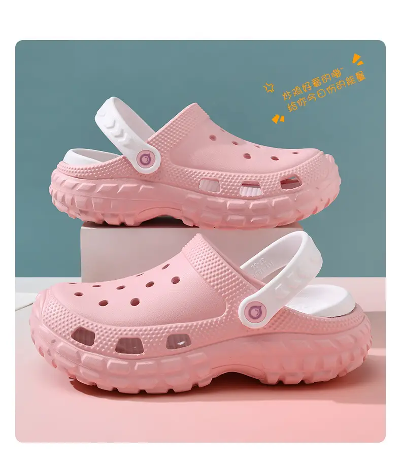 Hole Shoes Thick-soled Women's Summer Outer Wear Platform Bottom Non-slip Sandals and Slippers Beach Wear-resistant Non-stinky Foot Candy Color Slippers — feature 20