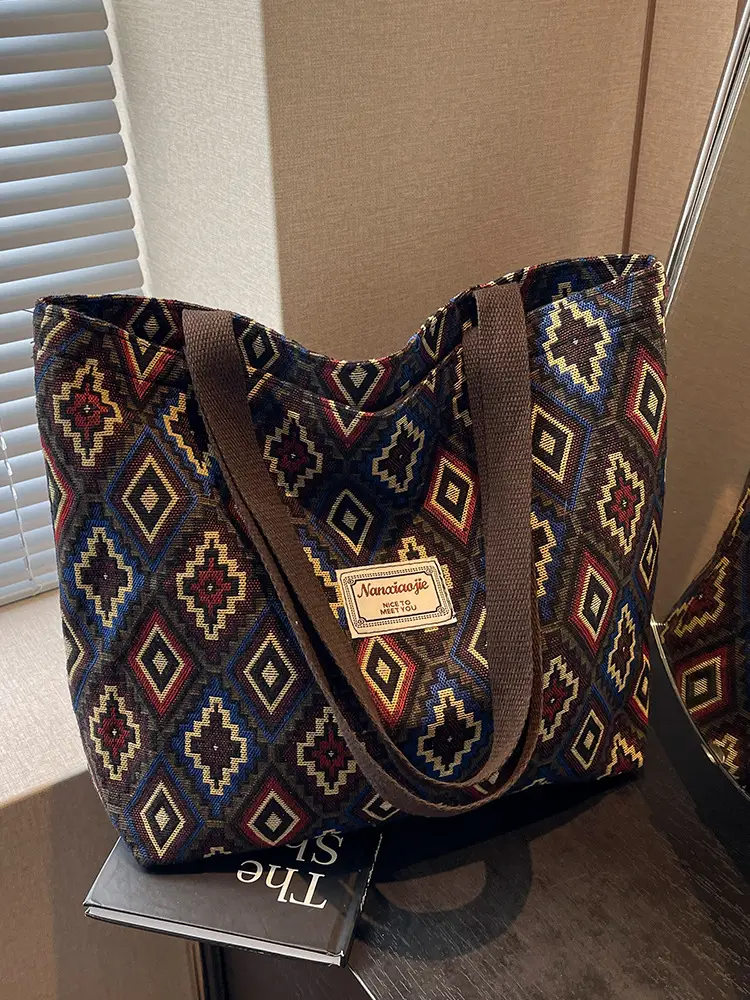 Women Retro Patterned Canvas Shoulder Crossbody Bag 2024 - Image 14