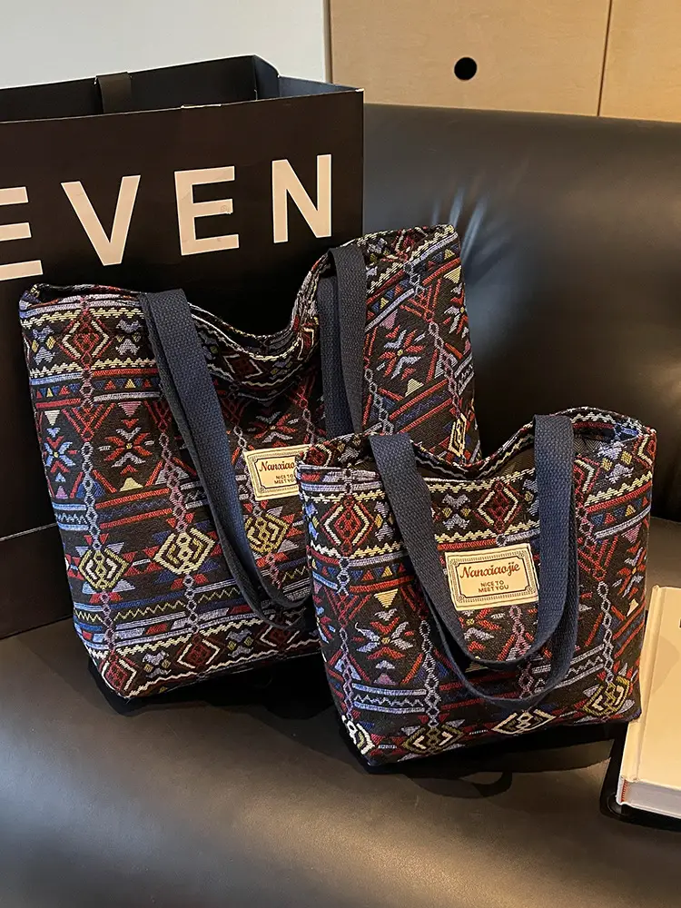 Women Retro Patterned Canvas Shoulder Crossbody Bag 2024 - Image 16