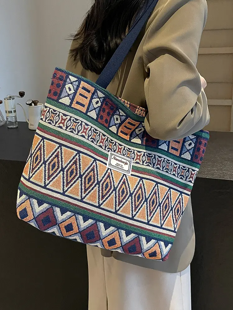 Women Retro Patterned Canvas Shoulder Crossbody Bag 2024 - Image 17