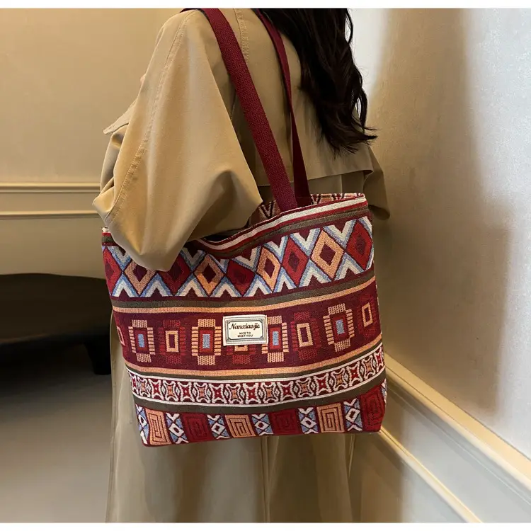 Women Retro Patterned Canvas Shoulder Crossbody Bag 2024 — feature 17