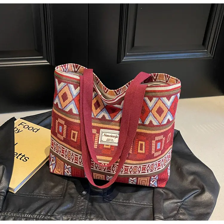 Women Retro Patterned Canvas Shoulder Crossbody Bag 2024 — feature 33