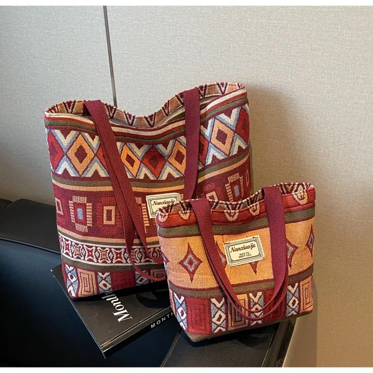 Women Retro Patterned Canvas Shoulder Crossbody Bag 2024 — feature 36