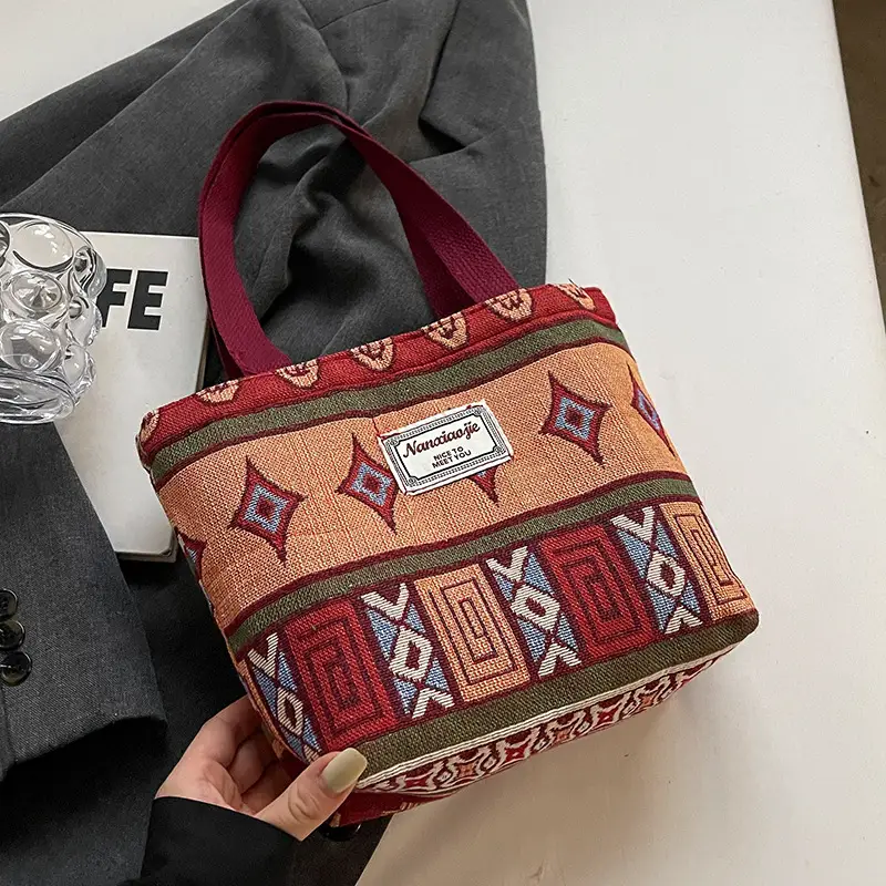 Women Retro Patterned Canvas Shoulder Crossbody Bag 2024 - Image 11