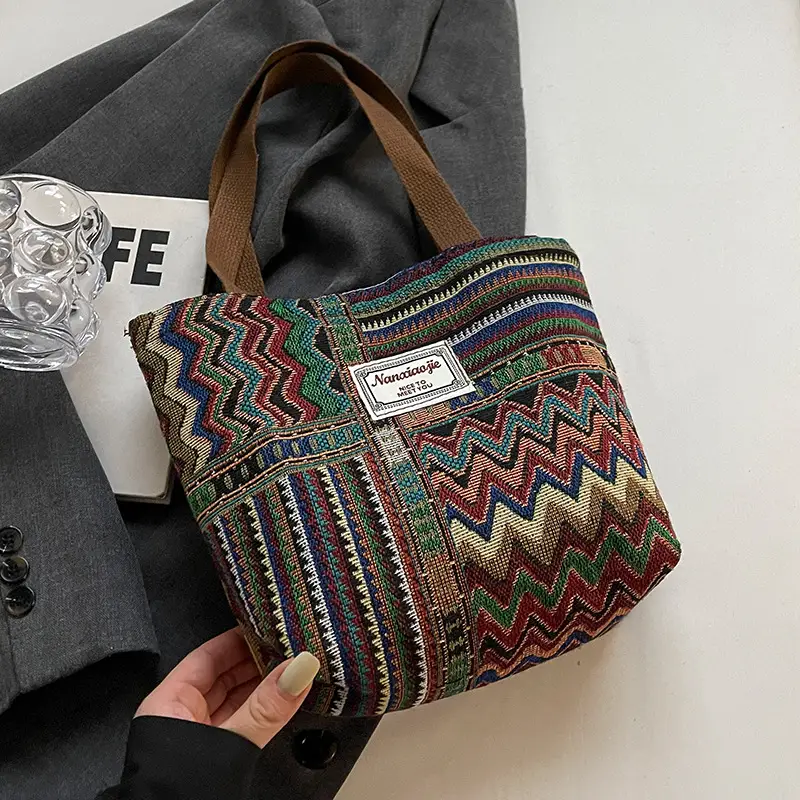 Women Retro Patterned Canvas Shoulder Crossbody Bag 2024 - Image 12