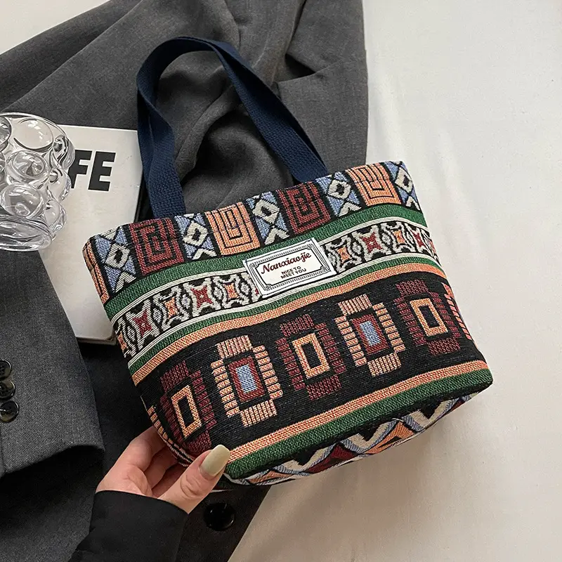 Women Retro Patterned Canvas Shoulder Crossbody Bag 2024 - Image 7