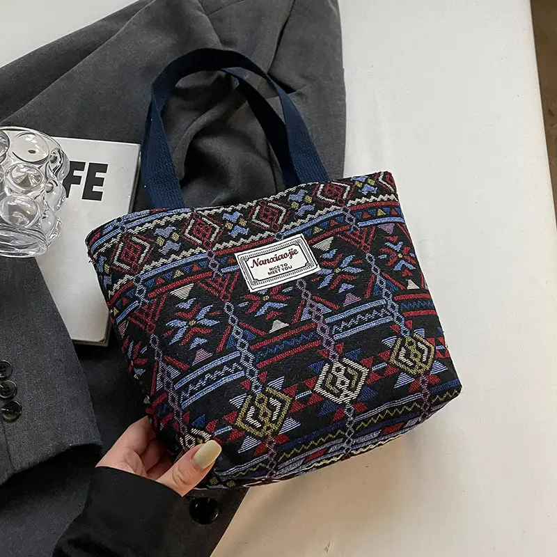 Women Retro Patterned Canvas Shoulder Crossbody Bag 2024 - Image 9
