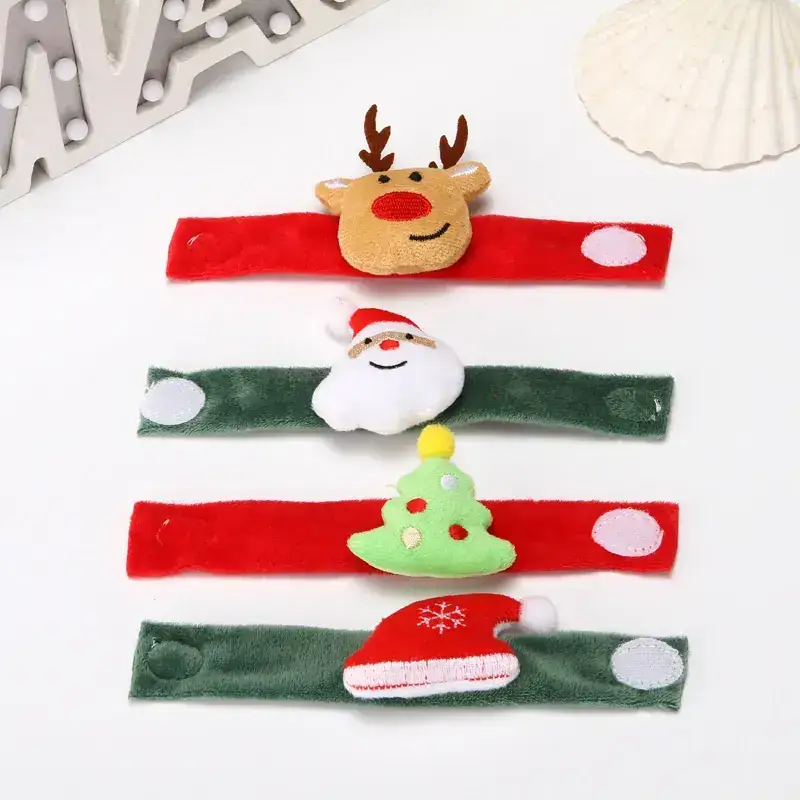 New Christmas Decorations Flannel Clap Circle Creative Old Man Snowman Children's Gift Christmas Bracelet - Image 2