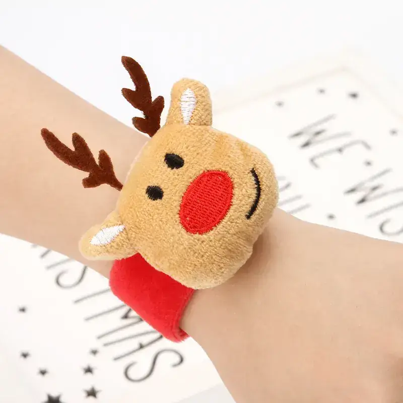 New Christmas Decorations Flannel Clap Circle Creative Old Man Snowman Children's Gift Christmas Bracelet - Image 5