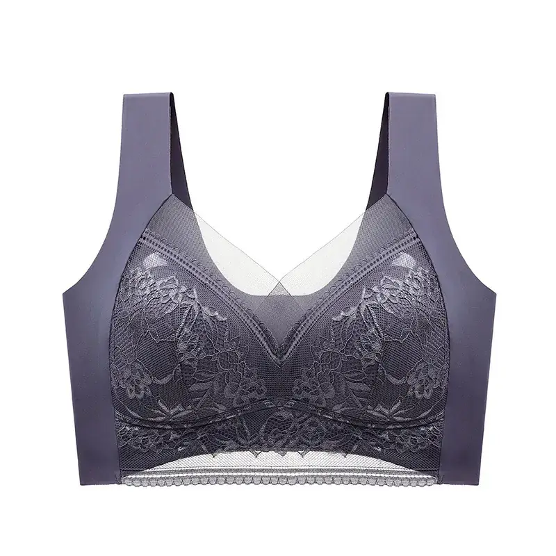 Lace Underwear Women's Large Chest Showy Small No Mark Steel Ring Gathering - Image 5