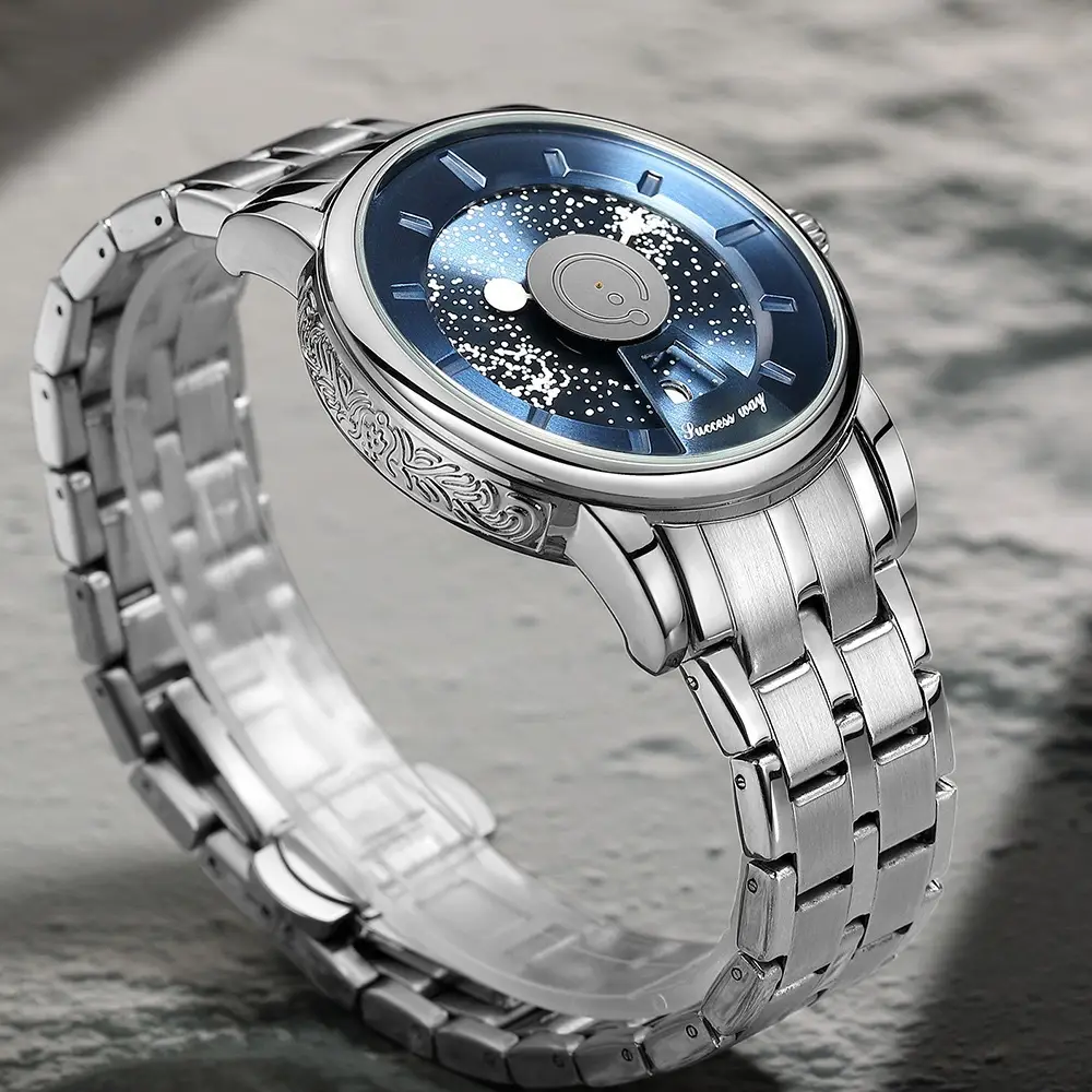Men's Quartz Steel Band Watch with Star Dial - Image 6