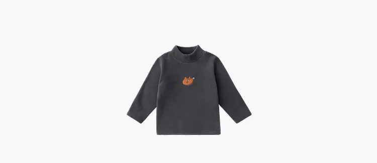 Dudu Jia Kids Pink Fleece Half-High Collar T-Shirt — feature 11