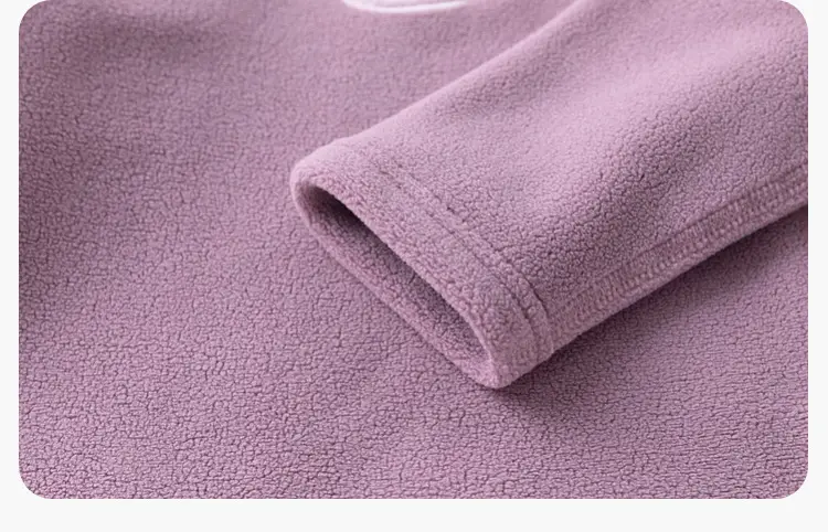 Dudu Jia Kids Pink Fleece Half-High Collar T-Shirt — feature 25