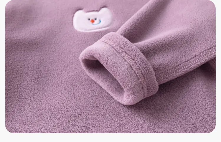 Dudu Jia Kids Pink Fleece Half-High Collar T-Shirt — feature 26
