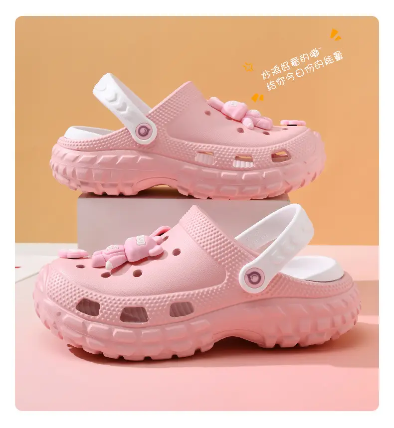 Hole Shoes Women's Thick Sole Non-slip Non-stinky Feet Violence Bear Baotou Slippers Summer Wear-resistant Height-increasing Cute Sandals — feature 15