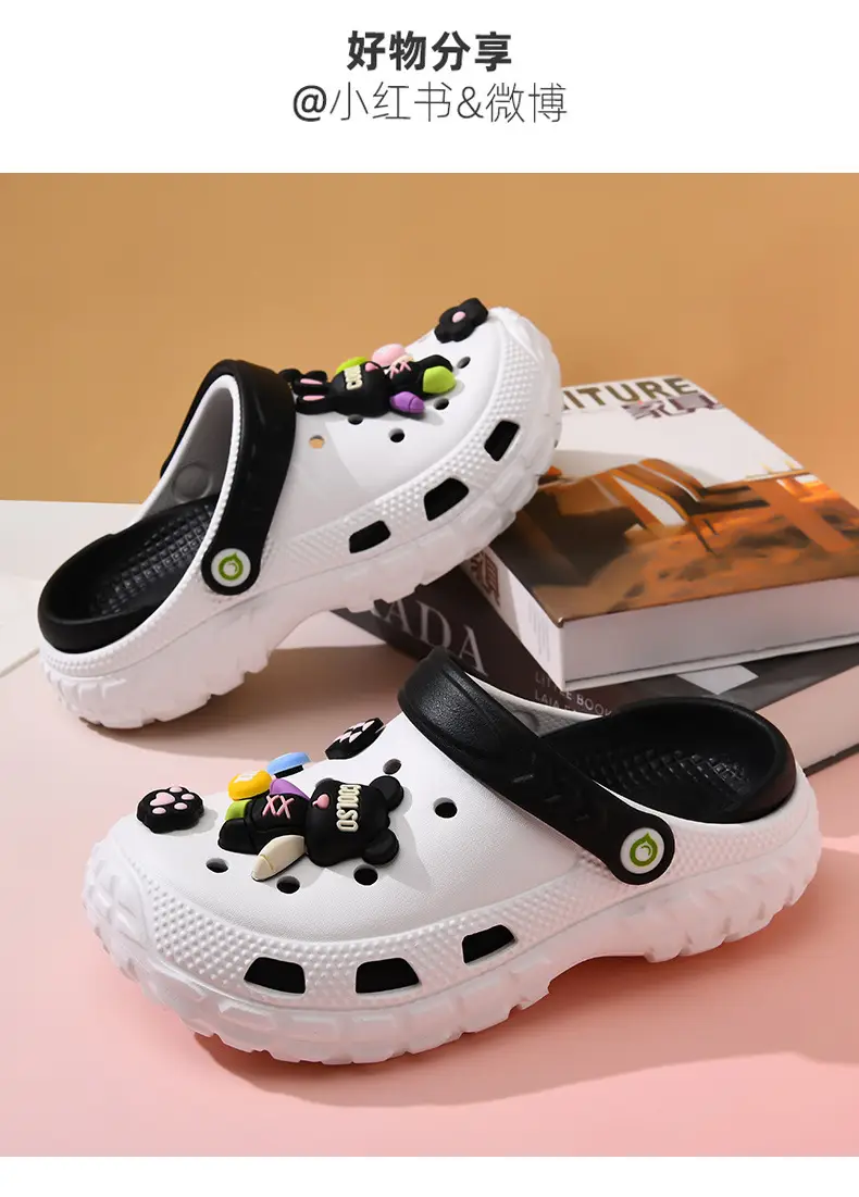 Hole Shoes Women's Thick Sole Non-slip Non-stinky Feet Violence Bear Baotou Slippers Summer Wear-resistant Height-increasing Cute Sandals — feature 17
