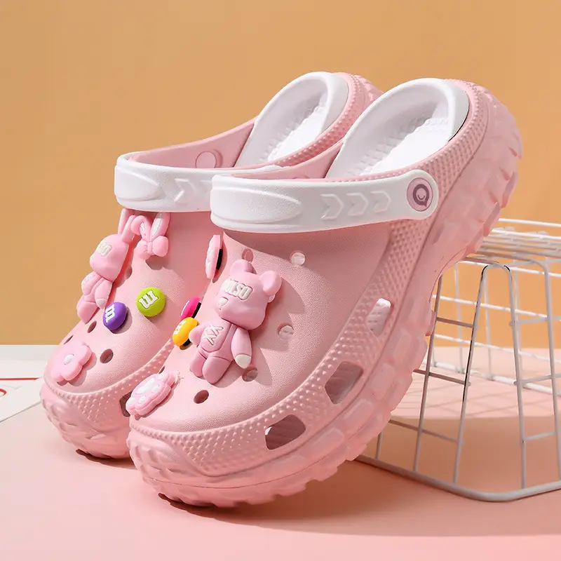Hole Shoes Women's Thick Sole Non-slip Non-stinky Feet Violence Bear Baotou Slippers Summer Wear-resistant Height-increasing Cute Sandals - Image 2