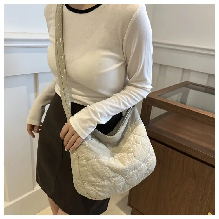 Women's Quilted Shoulder Bag Cream 2024 — feature 21