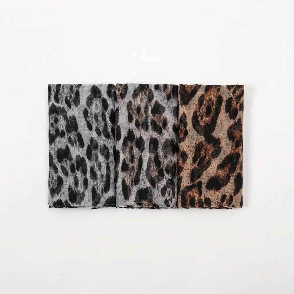 Leopard Print Women's Scarf Casual Travel Muslim Turban - Image 5