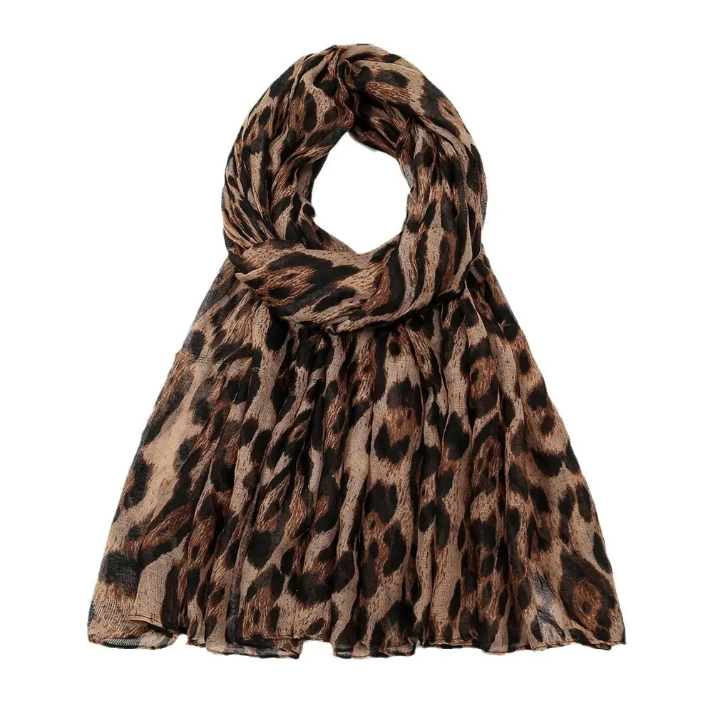 Leopard Print Women's Scarf Casual Travel Muslim Turban - Image 7