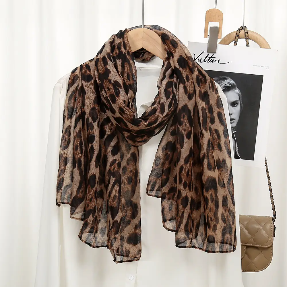 Leopard Print Women's Scarf Casual Travel Muslim Turban — feature 5
