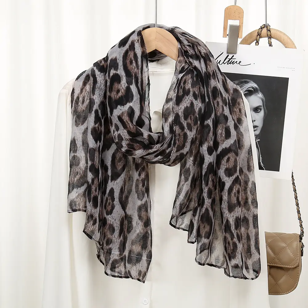 Leopard Print Women's Scarf Casual Travel Muslim Turban — feature 7