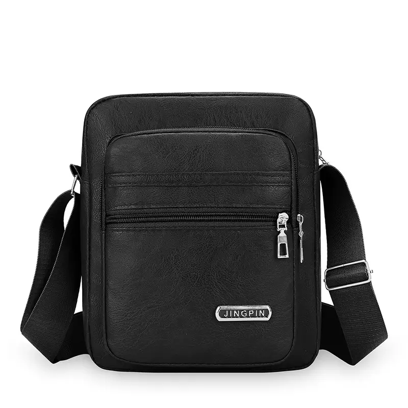 Men's Korean Style PU Leather Crossbody Bag Brown
