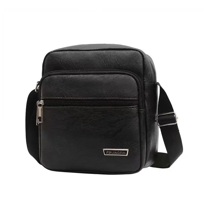 Men's Korean Style PU Leather Crossbody Bag Brown