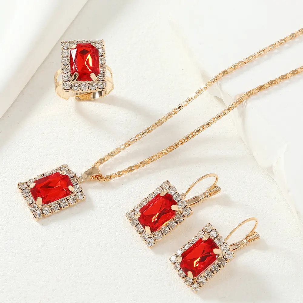 Heart Shaped 3-Piece Jewelry Set with Diamonds - Image 25