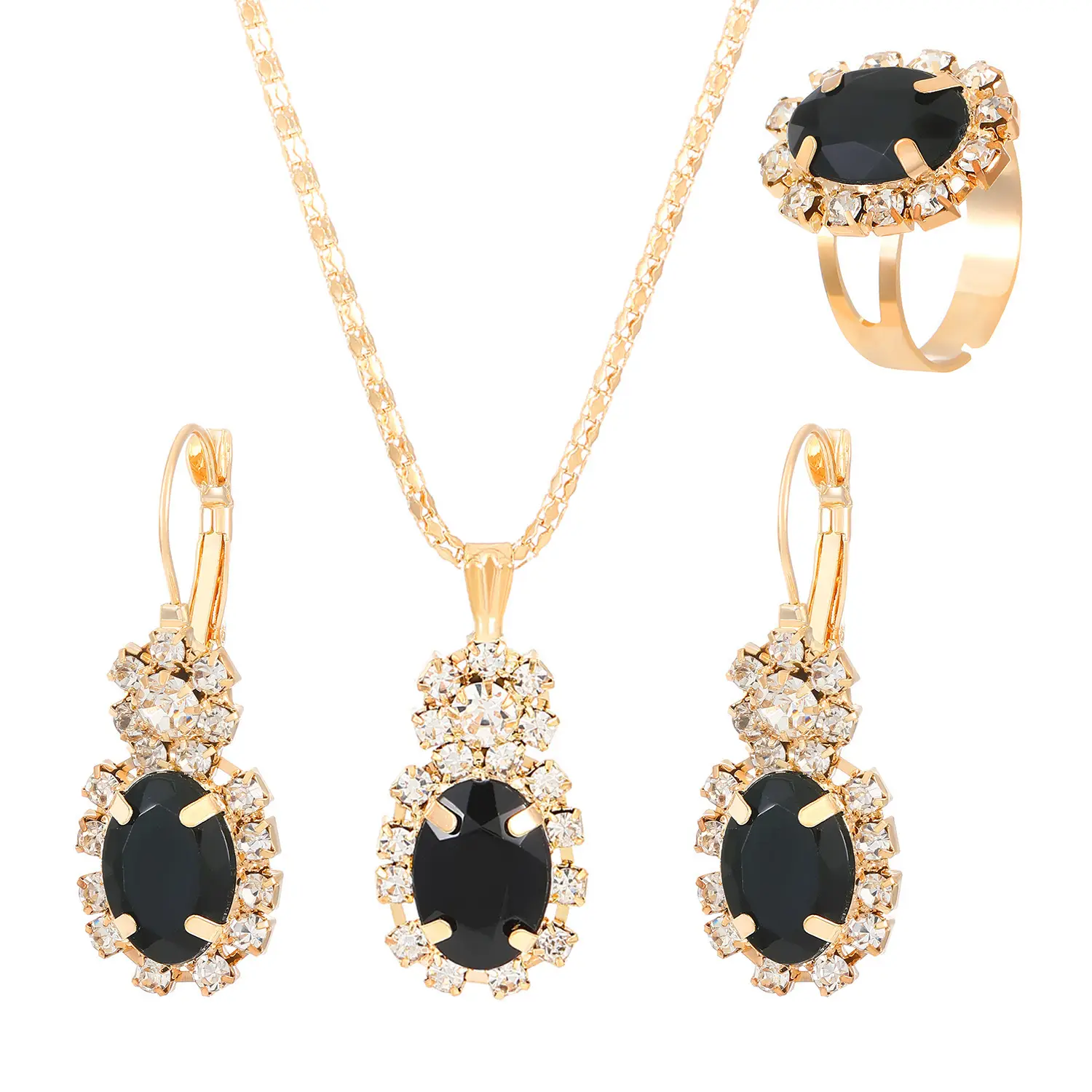 Heart Shaped 3-Piece Jewelry Set with Diamonds - Image 34